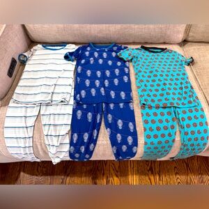 Kickee Pants Kids' Pajama Set in Blue and Teal